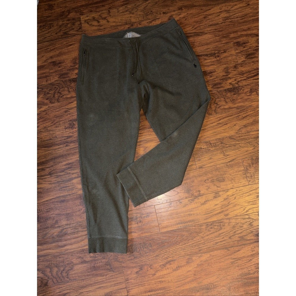 Polo Ralph Lauren Double-Knit Jogger Pants Mens XXLarge Navy Green Drawstring